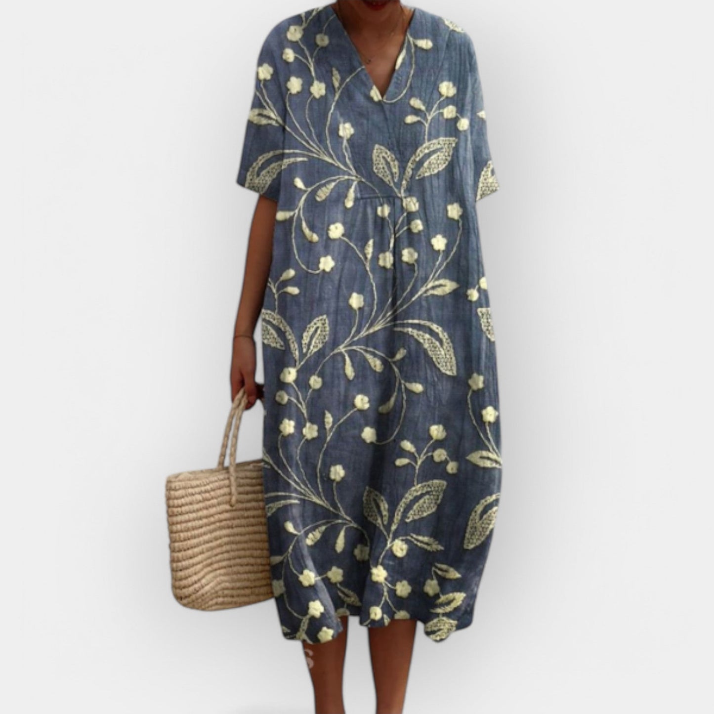 Vestido Floral de Lino