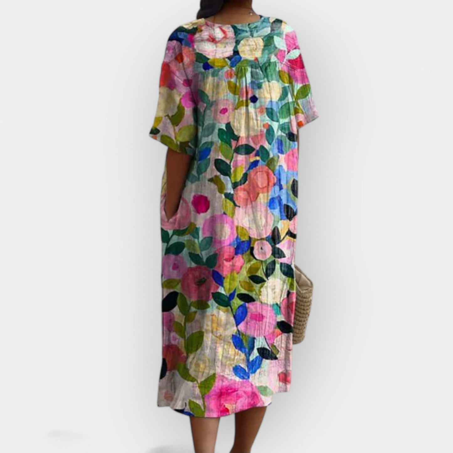 Vestido Floral de Lino